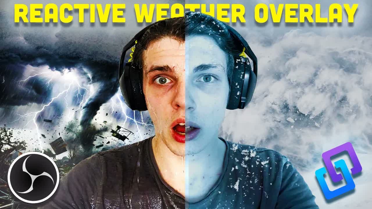 Reactive weather overlay for OBS and Streamer.bot running live on a Twitch stream
